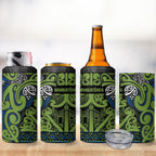 Aotearoa Iwi Whakatohea 4 in 1 Can Cooler Tumbler Maori Wharenui House Tribal Pattern