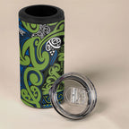 Aotearoa Iwi Whakatohea 4 in 1 Can Cooler Tumbler Maori Wharenui House Tribal Pattern