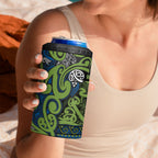 Aotearoa Iwi Whakatohea 4 in 1 Can Cooler Tumbler Maori Wharenui House Tribal Pattern
