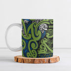 Aotearoa Iwi Whakatohea Ceramic Mug Maori Wharenui House Tribal Pattern