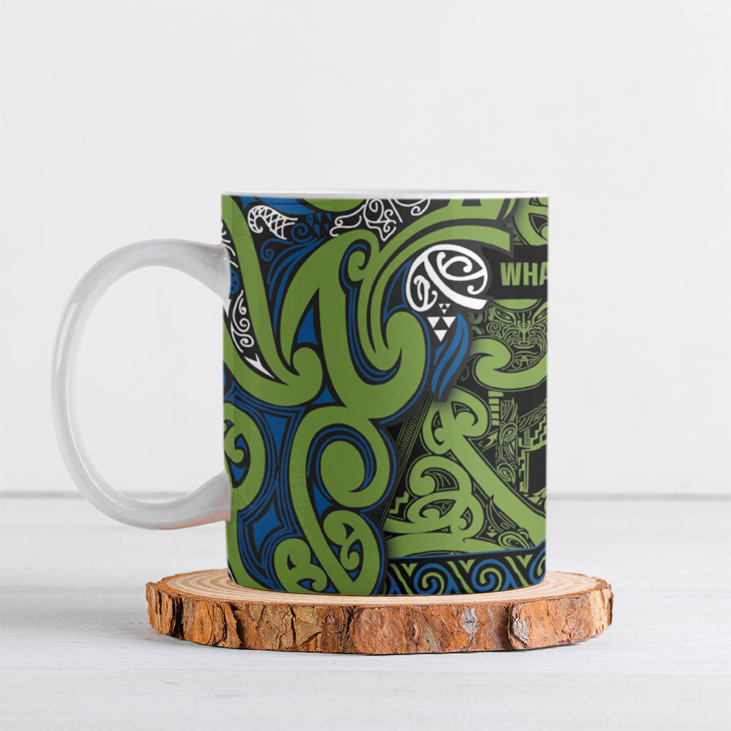 Aotearoa Iwi Whakatohea Ceramic Mug Maori Wharenui House Tribal Pattern