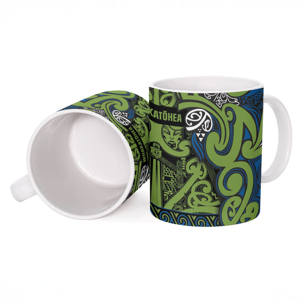 Aotearoa Iwi Whakatohea Ceramic Mug Maori Wharenui House Tribal Pattern