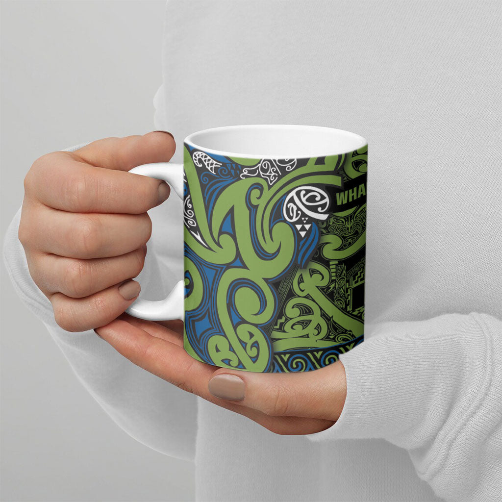 Aotearoa Iwi Whakatohea Ceramic Mug Maori Wharenui House Tribal Pattern