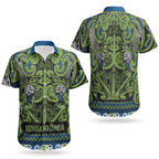 Aotearoa Iwi Whakatohea Couples Matching Off Shoulder Maxi Dress and Hawaiian Shirt Maori Wharenui House Tribal Pattern