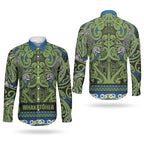 Aotearoa Iwi Whakatohea Couples Matching Short Sleeve Bodycon Dress and Long Sleeve Button Shirt Maori Wharenui House Tribal Pattern