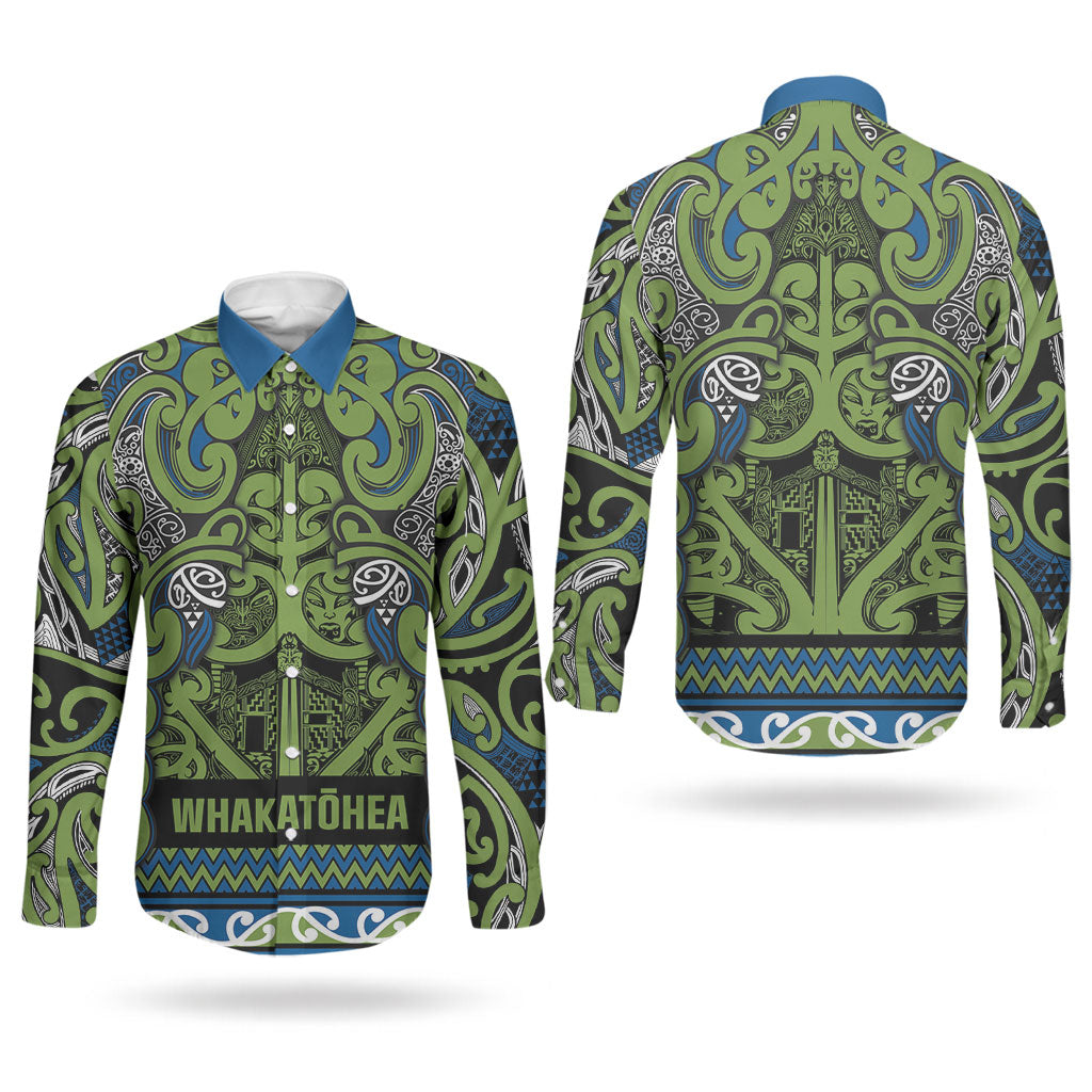 Aotearoa Iwi Whakatohea Couples Matching Short Sleeve Bodycon Dress and Long Sleeve Button Shirt Maori Wharenui House Tribal Pattern
