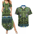 Aotearoa Iwi Whakatohea Couples Matching Summer Maxi Dress and Hawaiian Shirt Maori Wharenui House Tribal Pattern