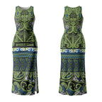 Aotearoa Iwi Whakatohea Couples Matching Tank Maxi Dress and Hawaiian Shirt Maori Wharenui House Tribal Pattern