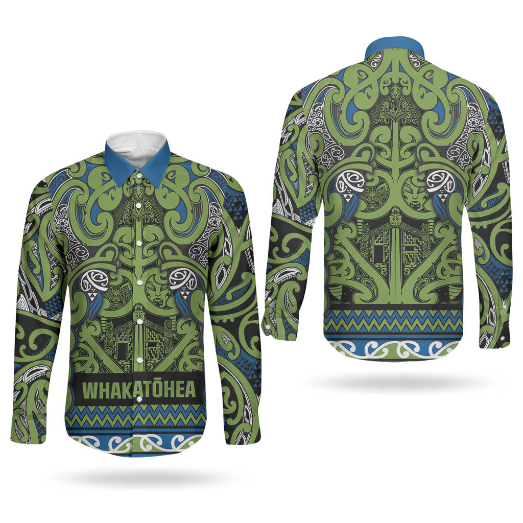 Aotearoa Iwi Whakatohea Couples Matching Tank Maxi Dress and Long Sleeve Button Shirt Maori Wharenui House Tribal Pattern