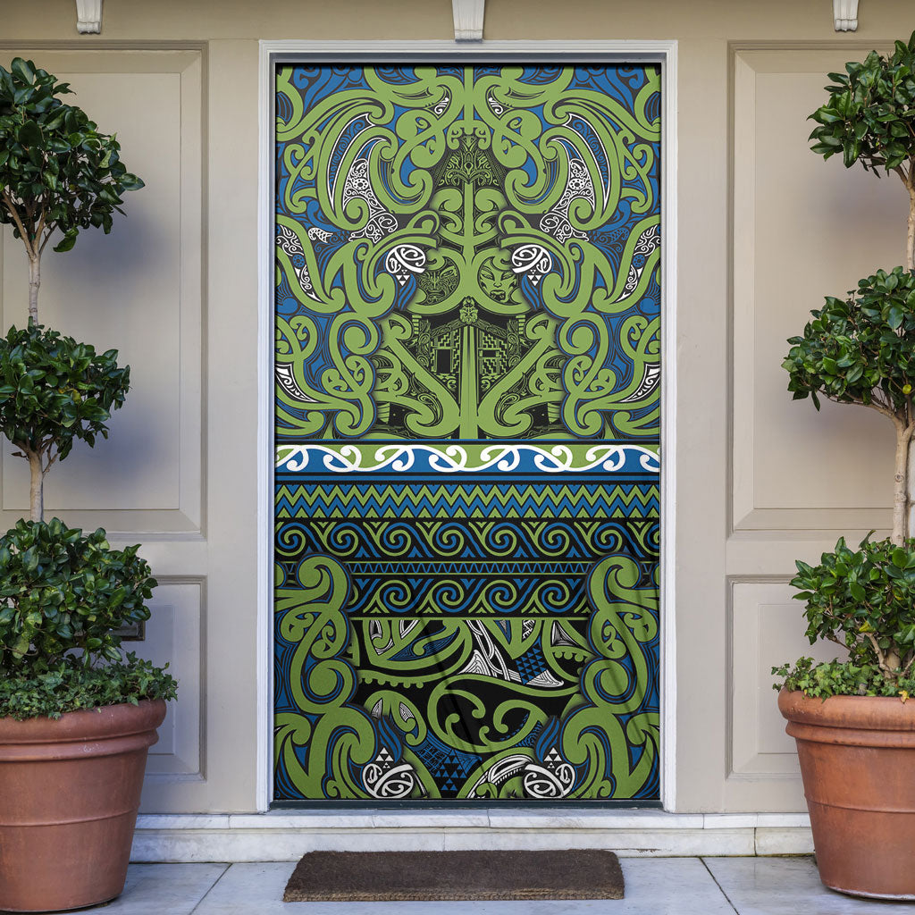 Aotearoa Iwi Whakatohea Door Cover Maori Wharenui House Tribal Pattern