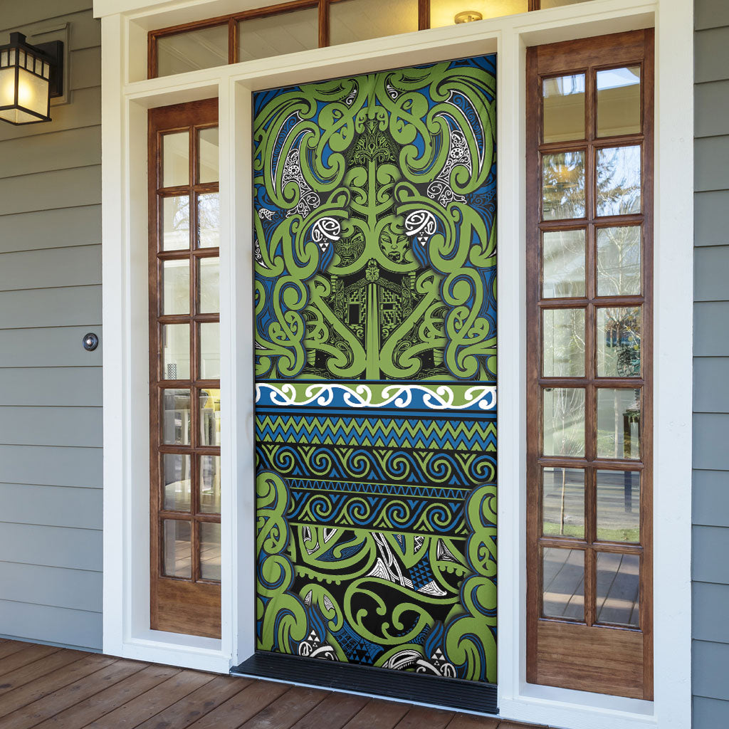 Aotearoa Iwi Whakatohea Door Cover Maori Wharenui House Tribal Pattern