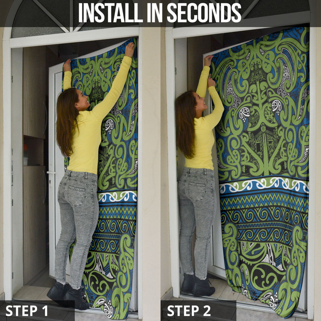 Aotearoa Iwi Whakatohea Door Cover Maori Wharenui House Tribal Pattern