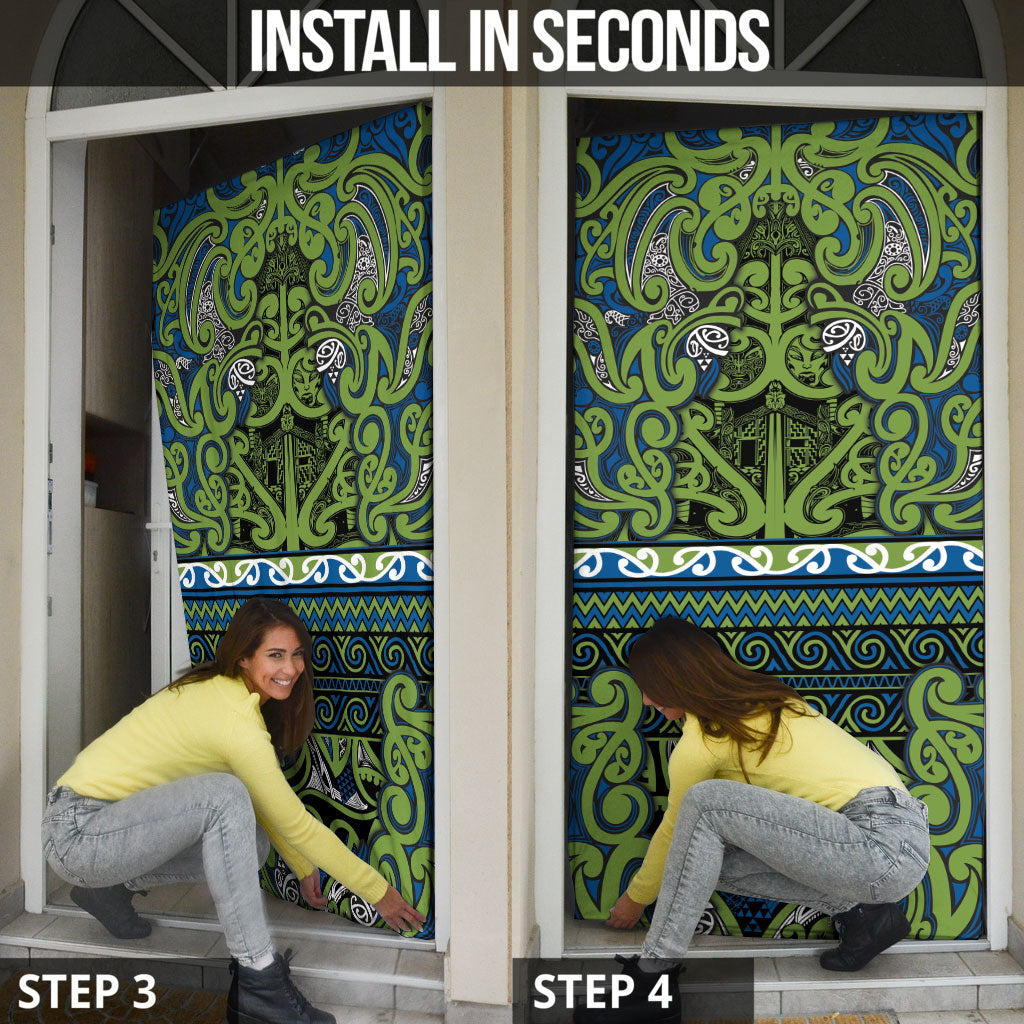 Aotearoa Iwi Whakatohea Door Cover Maori Wharenui House Tribal Pattern