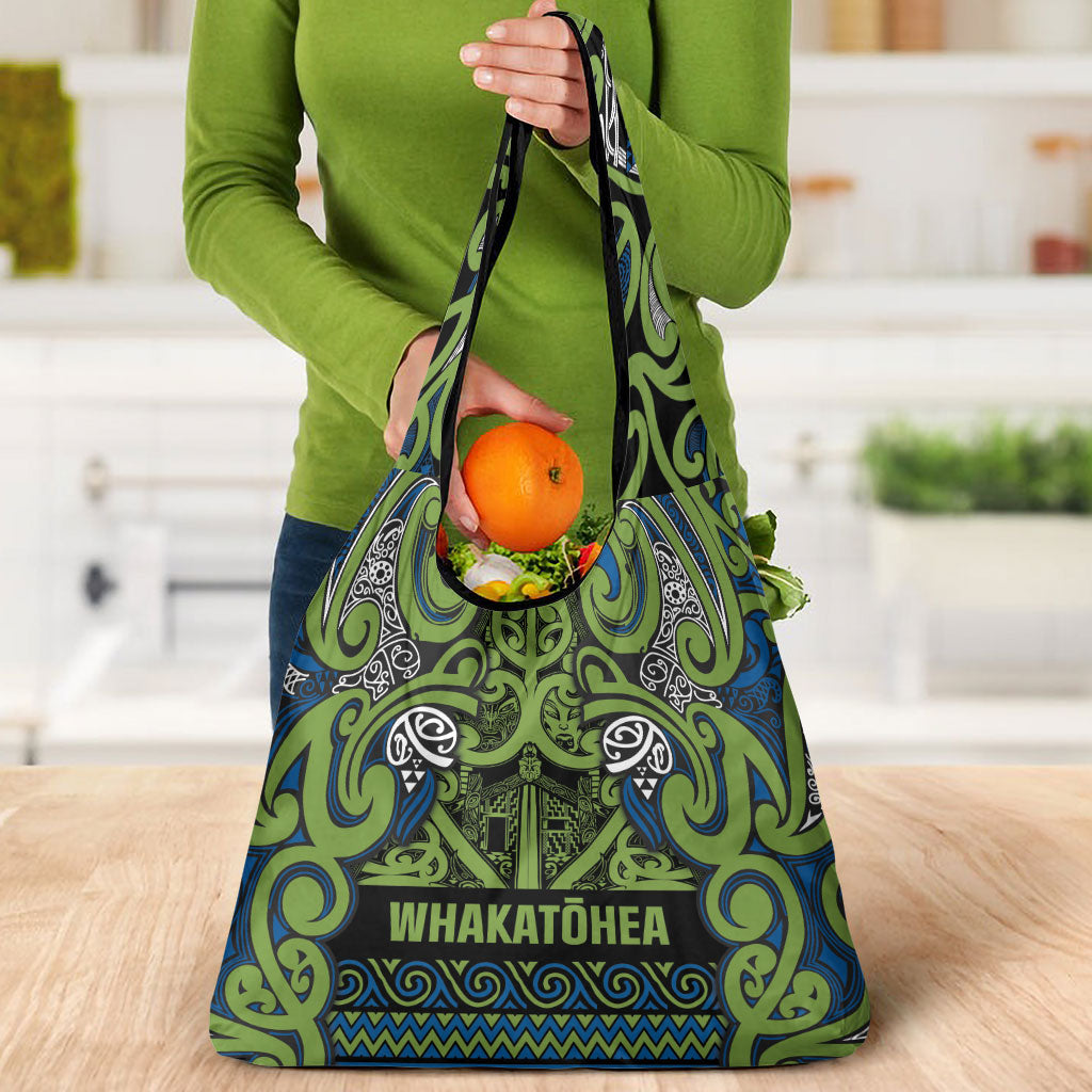 Aotearoa Iwi Whakatohea Grocery Bag Maori Wharenui House Tribal Pattern