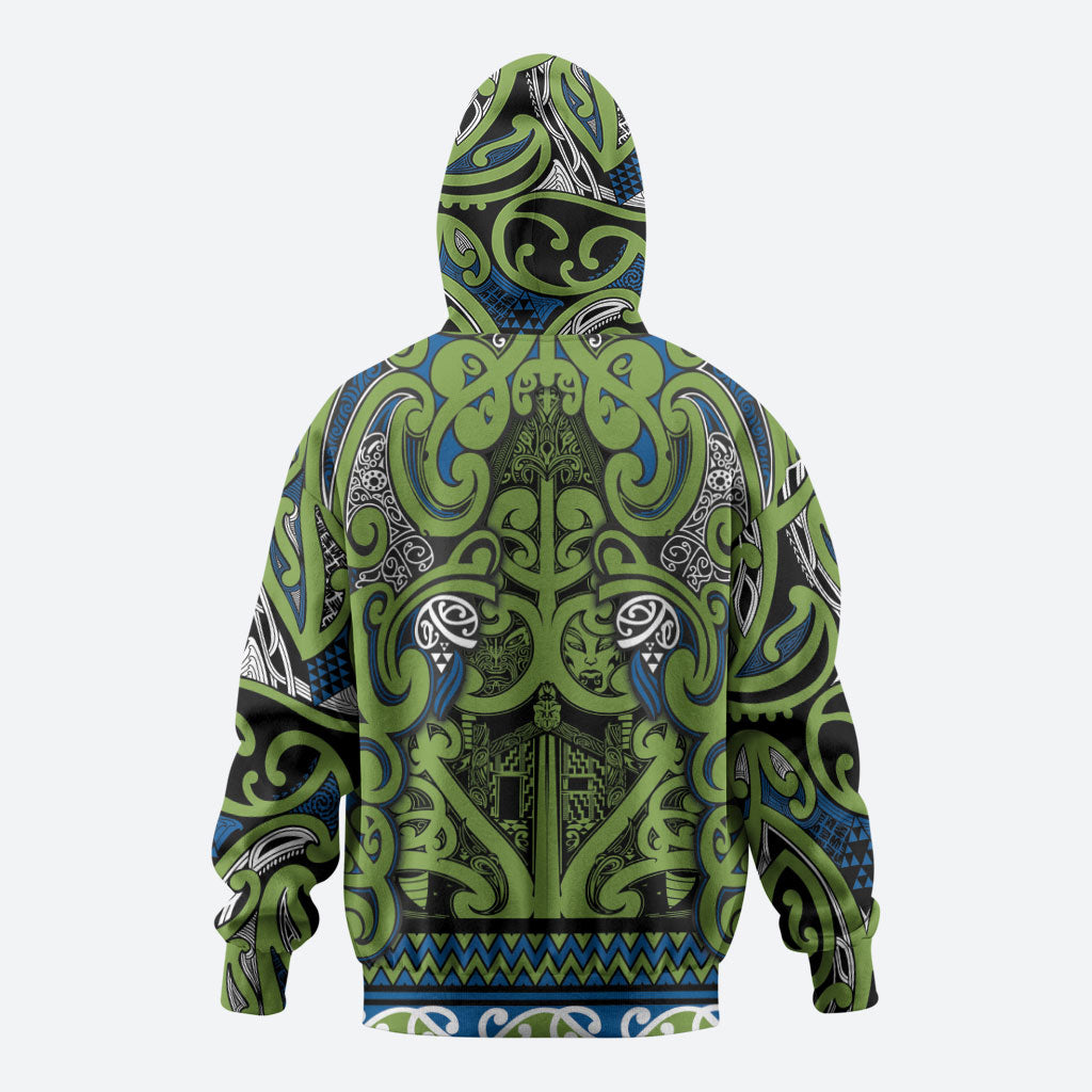 Aotearoa Iwi Whakatohea Hoodie Maori Wharenui House Tribal Pattern