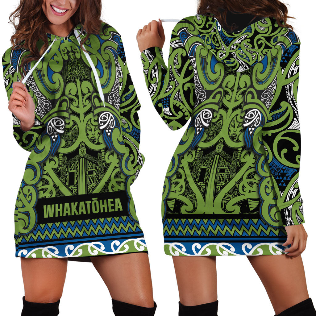 Aotearoa Iwi Whakatohea Hoodie Dress Maori Wharenui House Tribal Pattern