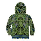 Aotearoa Iwi Whakatohea Kid Hoodie Maori Wharenui House Tribal Pattern