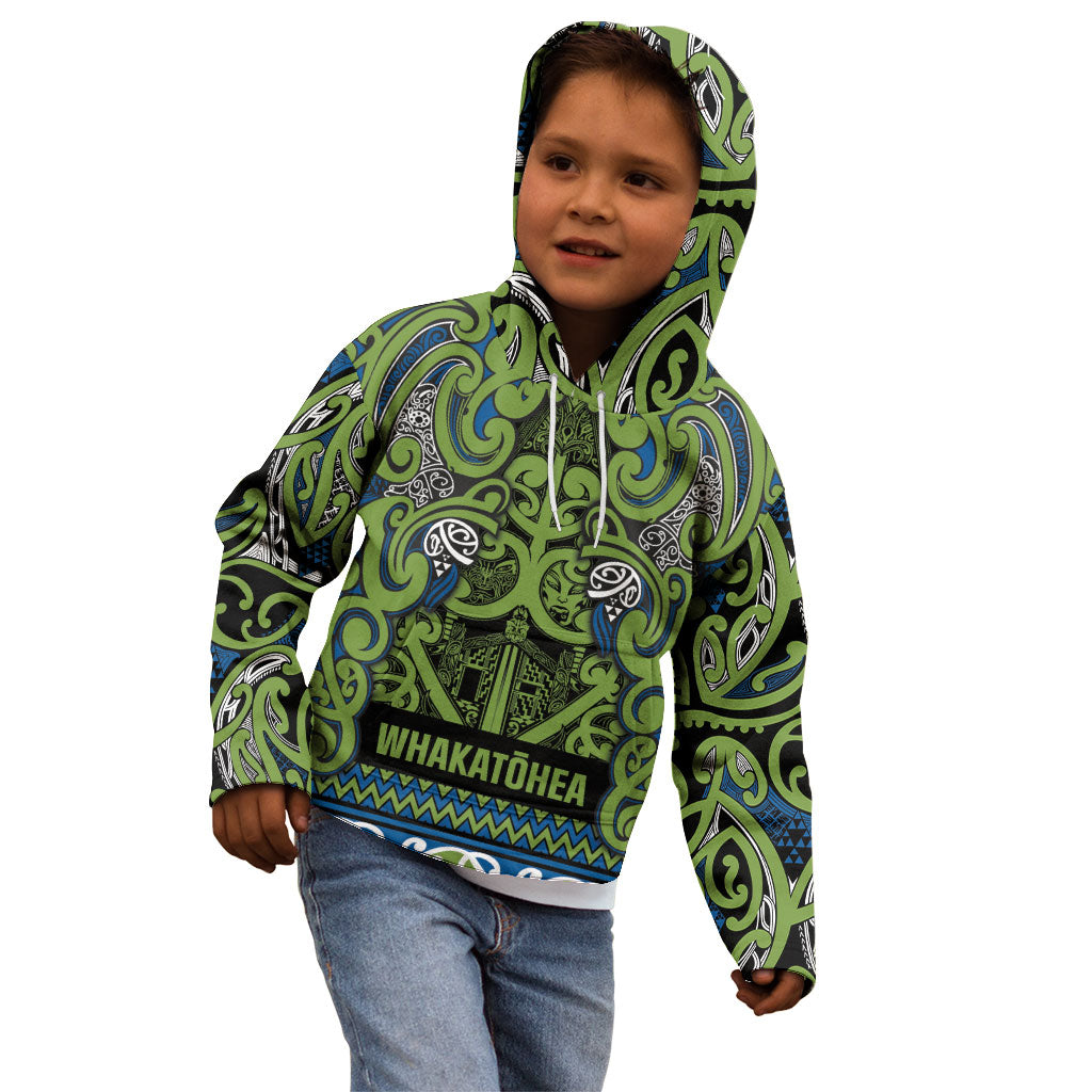 Aotearoa Iwi Whakatohea Kid Hoodie Maori Wharenui House Tribal Pattern