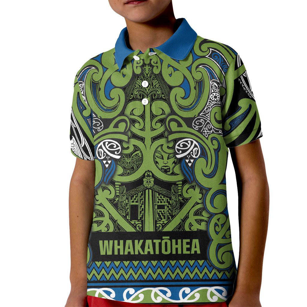 Aotearoa Iwi Whakatohea Kid Polo Shirt Maori Wharenui House Tribal Pattern