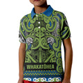 Aotearoa Iwi Whakatohea Kid Polo Shirt Maori Wharenui House Tribal Pattern
