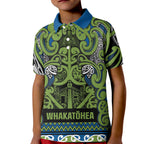 Aotearoa Iwi Whakatohea Kid Polo Shirt Maori Wharenui House Tribal Pattern