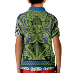 Aotearoa Iwi Whakatohea Kid Polo Shirt Maori Wharenui House Tribal Pattern