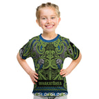 Aotearoa Iwi Whakatohea Kid T Shirt Maori Wharenui House Tribal Pattern