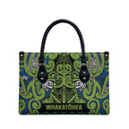 Aotearoa Iwi Whakatohea Leather Bag Maori Wharenui House Tribal Pattern