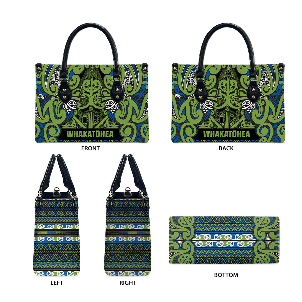 Aotearoa Iwi Whakatohea Leather Bag Maori Wharenui House Tribal Pattern