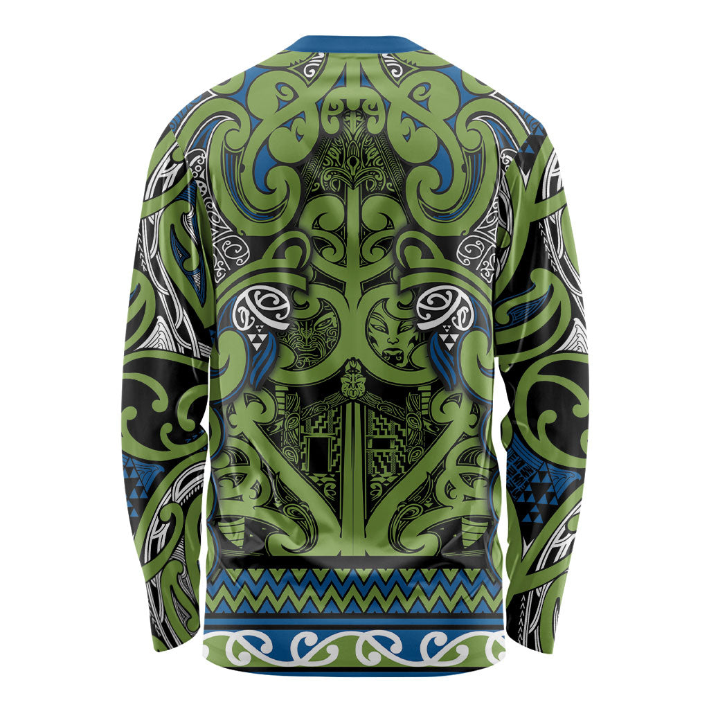Aotearoa Iwi Whakatohea Long Sleeve Shirt Maori Wharenui House Tribal Pattern
