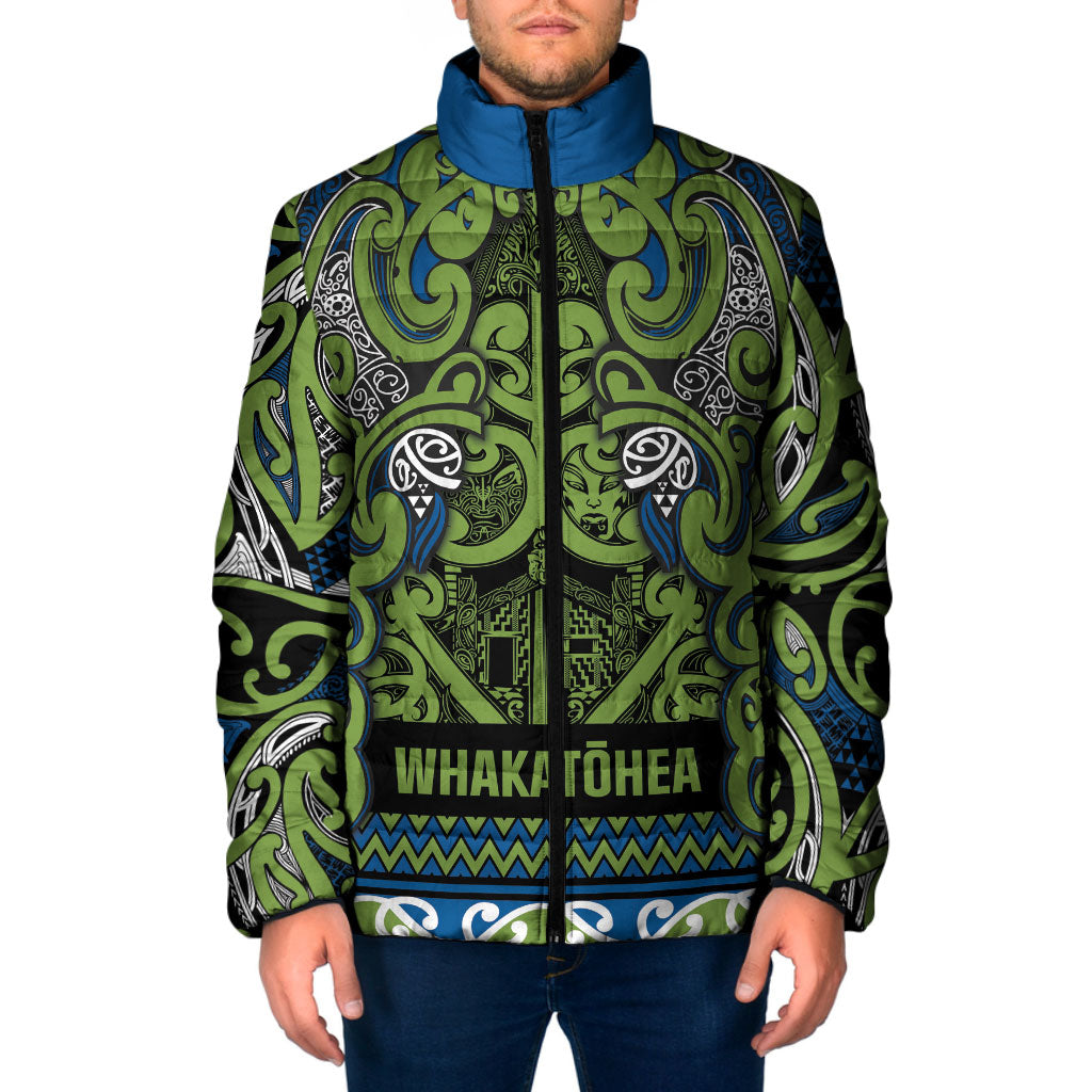 Aotearoa Iwi Whakatohea Padded Jacket Maori Wharenui House Tribal Pattern