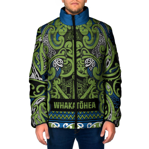 Aotearoa Iwi Whakatohea Padded Jacket Maori Wharenui House Tribal Pattern