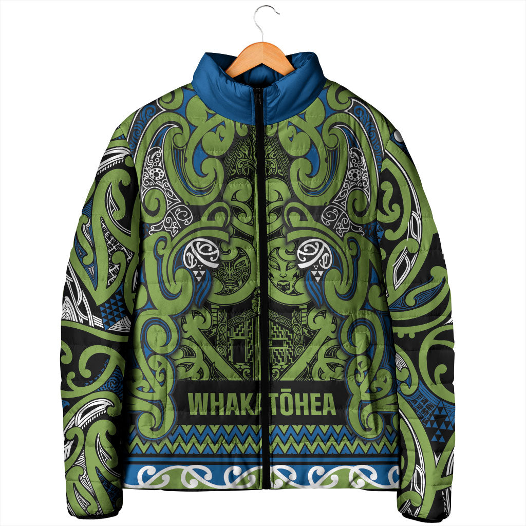 Aotearoa Iwi Whakatohea Padded Jacket Maori Wharenui House Tribal Pattern