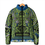 Aotearoa Iwi Whakatohea Padded Jacket Maori Wharenui House Tribal Pattern