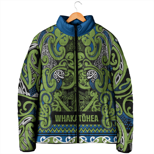 Aotearoa Iwi Whakatohea Padded Jacket Maori Wharenui House Tribal Pattern