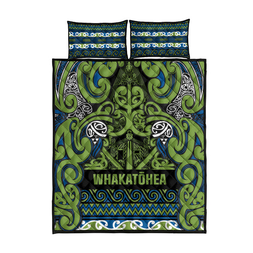Aotearoa Iwi Whakatohea Quilt Bed Set Maori Wharenui House Tribal Pattern