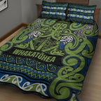 Aotearoa Iwi Whakatohea Quilt Bed Set Maori Wharenui House Tribal Pattern