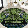 Aotearoa Iwi Whakatohea Round Carpet Maori Wharenui House Tribal Pattern
