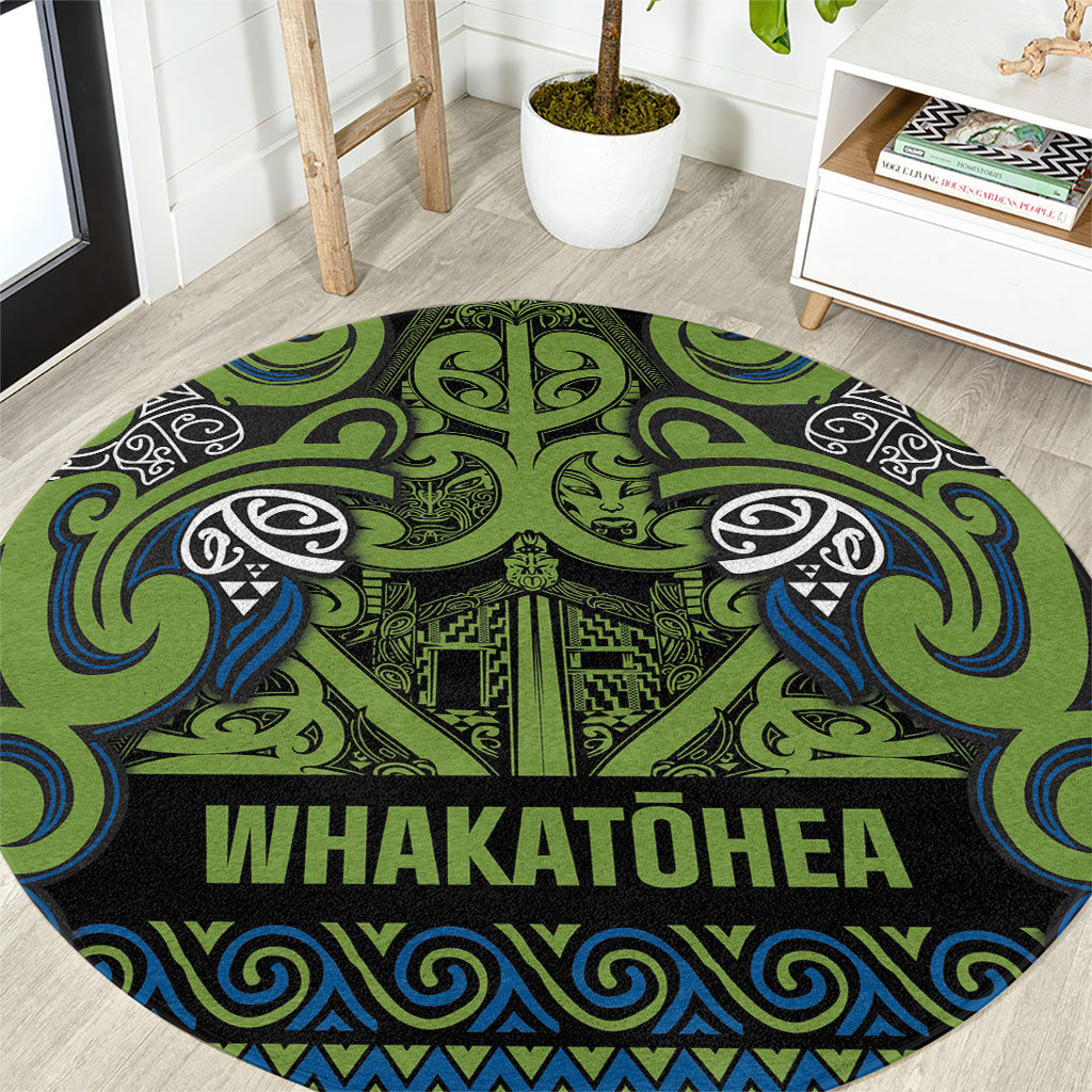 Aotearoa Iwi Whakatohea Round Carpet Maori Wharenui House Tribal Pattern