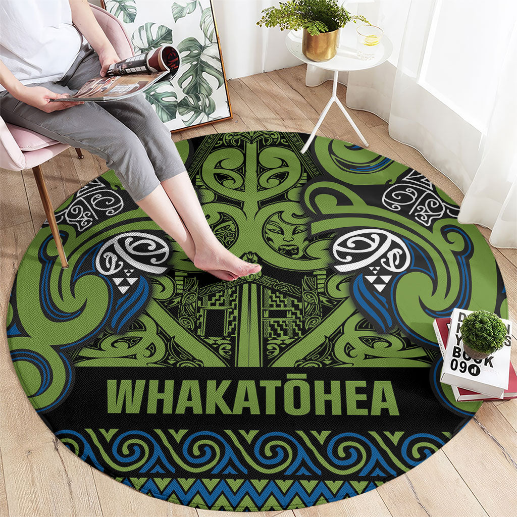 Aotearoa Iwi Whakatohea Round Carpet Maori Wharenui House Tribal Pattern