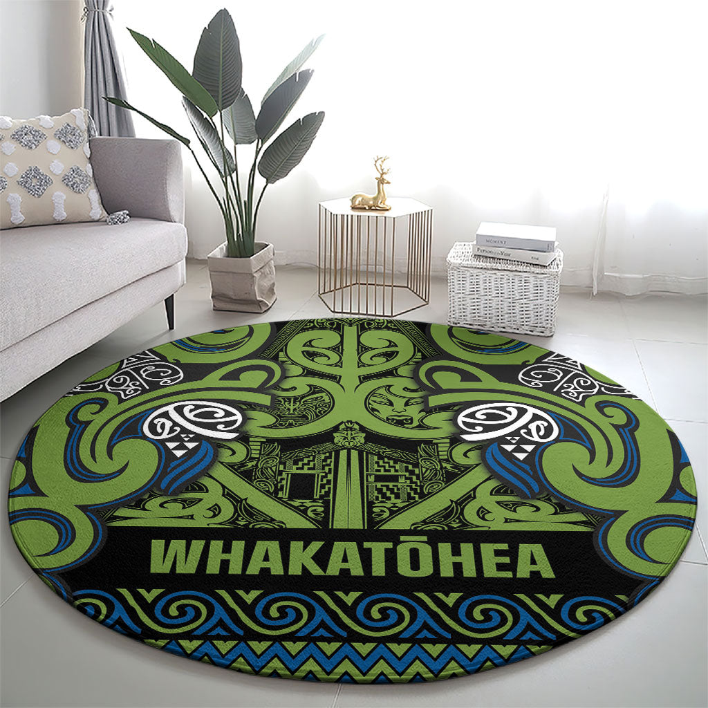 Aotearoa Iwi Whakatohea Round Carpet Maori Wharenui House Tribal Pattern