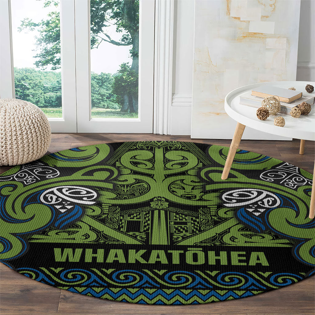 Aotearoa Iwi Whakatohea Round Carpet Maori Wharenui House Tribal Pattern