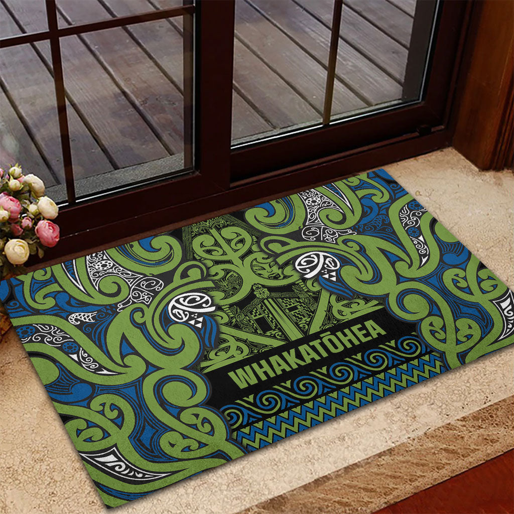 Aotearoa Iwi Whakatohea Rubber Doormat Maori Wharenui House Tribal Pattern