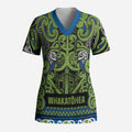 Aotearoa Iwi Whakatohea Scrub Top Maori Wharenui House Tribal Pattern