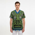 Aotearoa Iwi Whakatohea Scrub Top Maori Wharenui House Tribal Pattern