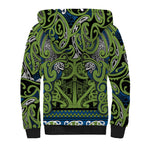Aotearoa Iwi Whakatohea Sherpa Hoodie Maori Wharenui House Tribal Pattern