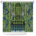 Aotearoa Iwi Whakatohea Shower Curtain Maori Wharenui House Tribal Pattern