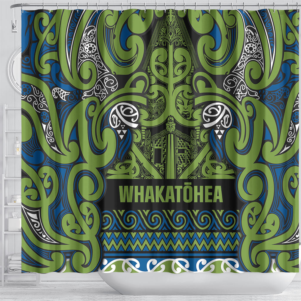Aotearoa Iwi Whakatohea Shower Curtain Maori Wharenui House Tribal Pattern