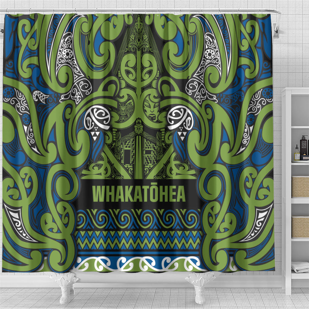Aotearoa Iwi Whakatohea Shower Curtain Maori Wharenui House Tribal Pattern