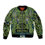Aotearoa Iwi Whakatohea Sleeve Zip Bomber Jacket Maori Wharenui House Tribal Pattern